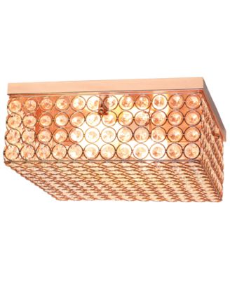 Elegant Designs Elipse Crystal 2 Light Square Ceiling Flush Mount