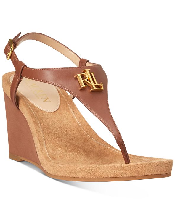 ralph lauren tan wedges