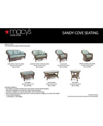 Furniture Sandy Cove Outdoor Wicker 3 Pc. Seating Set 1 Sofa and