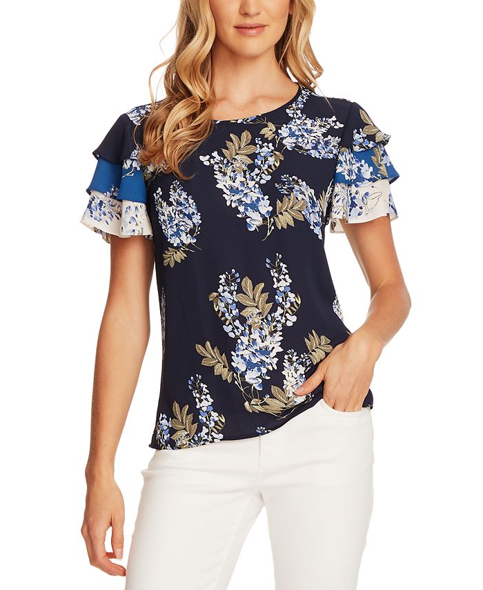 Vince Camuto Oasis Bloom Popover Blouse 
