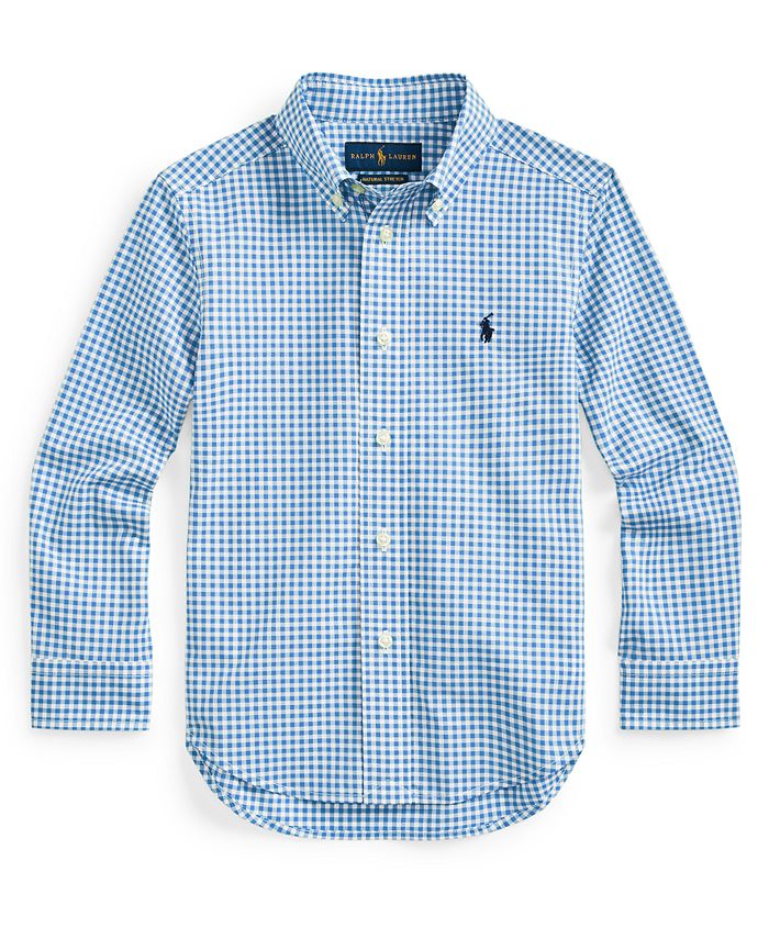 Polo Ralph Lauren Little Boys Gingham Cotton Poplin Shirt - Macy's