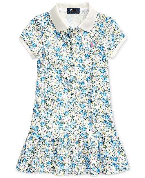 Polo Ralph Lauren Toddler Girls Floral Stretch Mesh Polo Dress