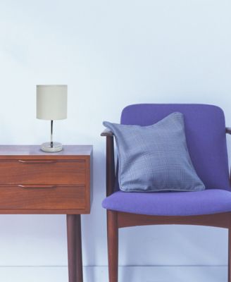 Simple Designs Chrome Mini Basic Table Lamp with Fabric Shade