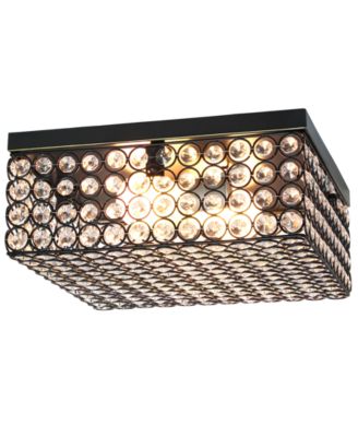 Elegant Designs Elipse Crystal 2 Light Square Ceiling Flush Mount