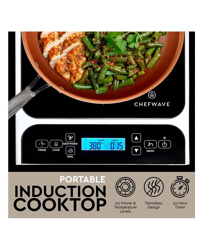 ChefWave Portable Induction Cooktop Countertop Burner and Frying Pan