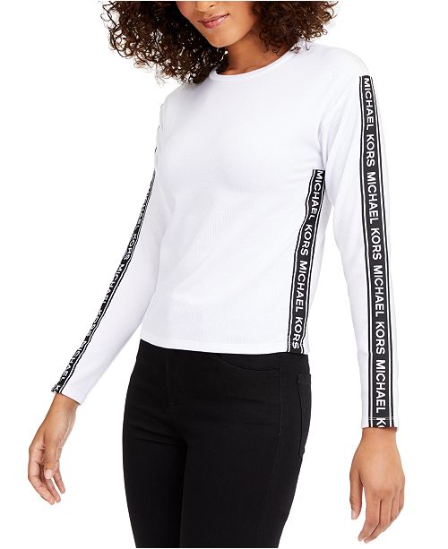Michael Kors Logo Print Top Reviews Tops Women Macy S