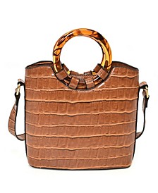 Round Tort Handles and Removable/Adjustable Strap Crossbody Bag