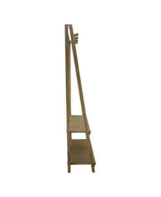 Essex Folding Coat Rack with 2 Shelves