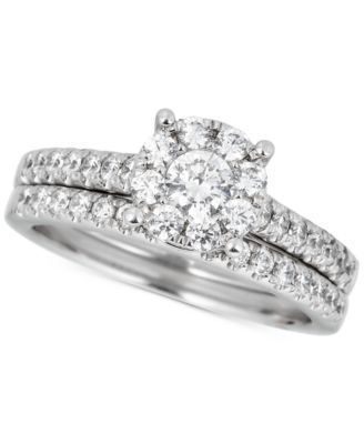 Diamond Halo Bridal Set (1 ct. t.w.) in 14k White Gold