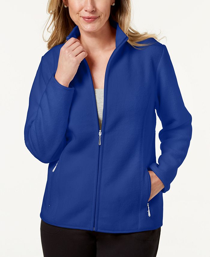 Karen Scott Sport Zip-Up Zeroproof Fleece Jacket, Created for Macy's ...