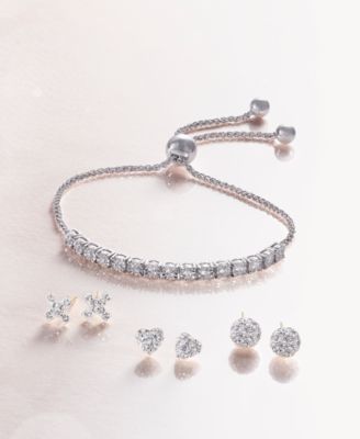 3-Pc. Set Pave Crystal Stud Earrings in 10k Gold