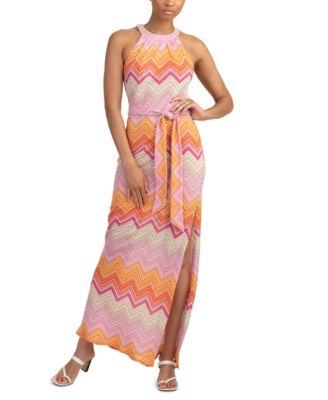 Trina Turk - Zigzag-Print High-Slit Dress