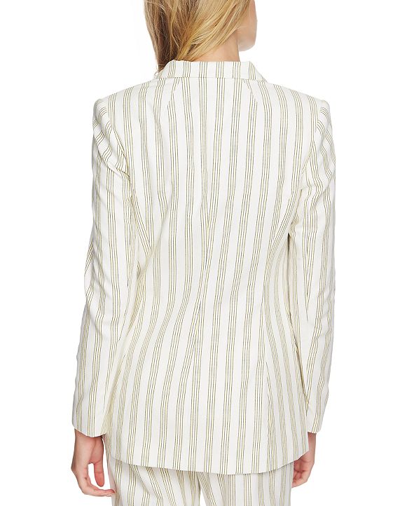 Black Striped Double Breasted Women Party Blazer