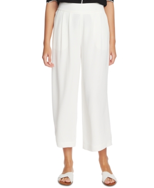 1.state Wide Leg Crepe Trousers In Soft Ecru