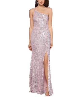 silver sequin gown