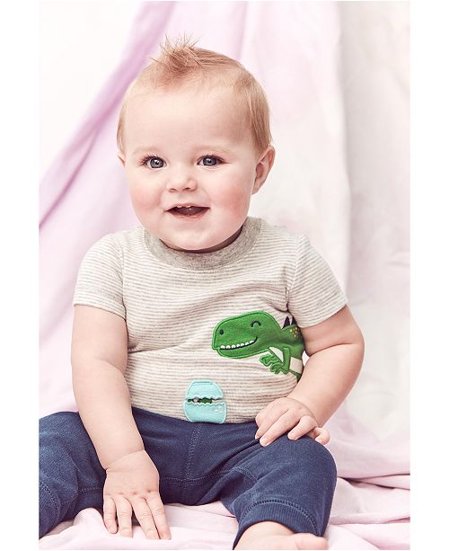 Carter S Baby Boys 2 Pc Cotton Dinosaur Bodysuit Jogger Pants