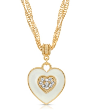 image of 2028 Enamel Heart with Swarovski Crystal Necklace