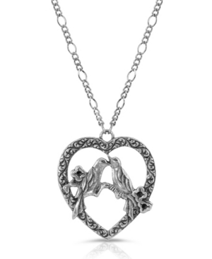 image of 2028 Pewter Love Birds Heart Eyeglass Holder