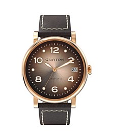 Women's Radiance Collection Brown Flat Cut-Edge Leather Strap Watch 36mm