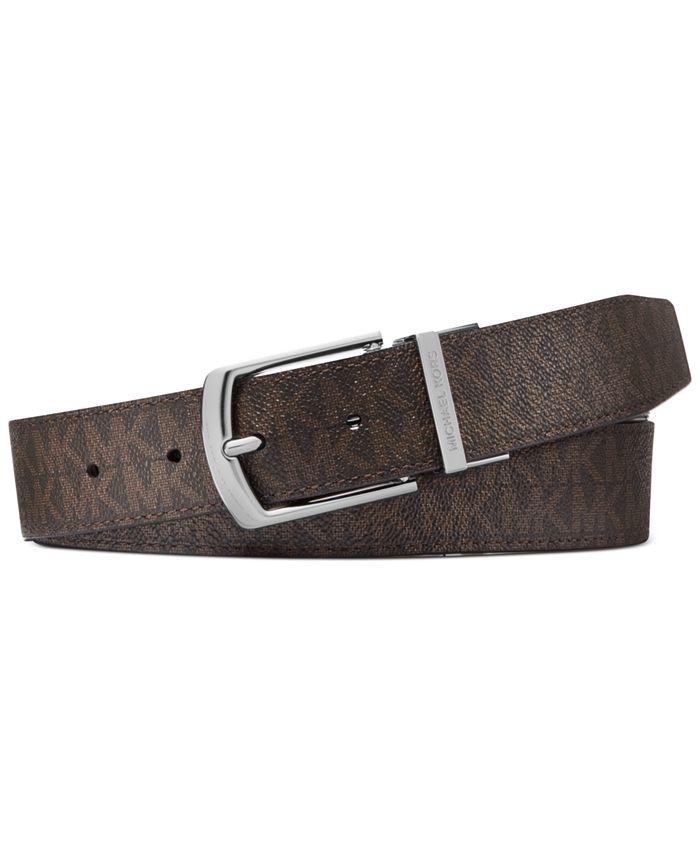 Michael Kors Men's Leather Signature Belt & Reviews - All Accessories - Men  - Macy's