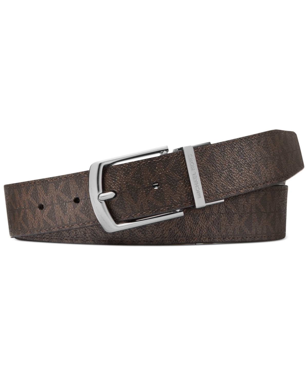 Michael Kors Men's Leather Signature Belt In Brown