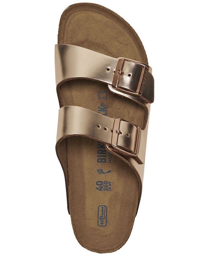 metallic copper leather birkenstock