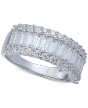 image of Cubic Zirconia Baguette Band in Sterling Silver