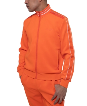 Sean John Men S Logo Taping Neoprene Track Jacket In Red Orange Modesens