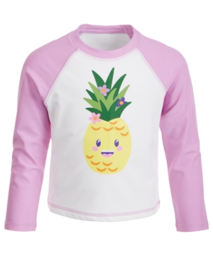 Miken Toddler Girls Pineapple-Print Long-Sleeve Rash Guard