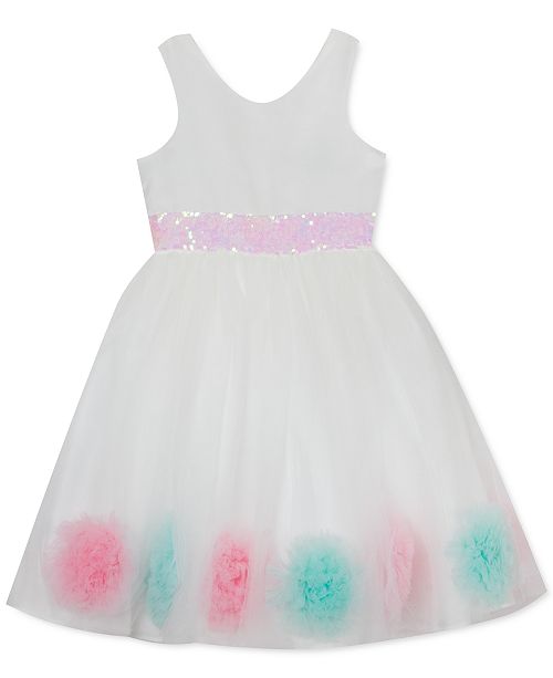 Rare Editions Little Girls Sequin And Pom Pom Dress Reviews