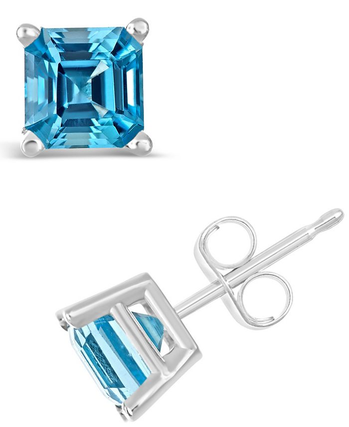 Macy's - Swiss Blue Topaz (2-3/4 ct. t.w.) Stud Earrings in Sterling Silver