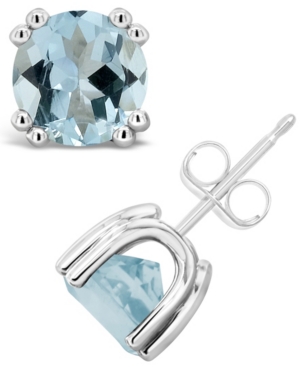 image of Aquamarine (2-1/2 ct. t.w.) Stud Earrings in Sterling Silver