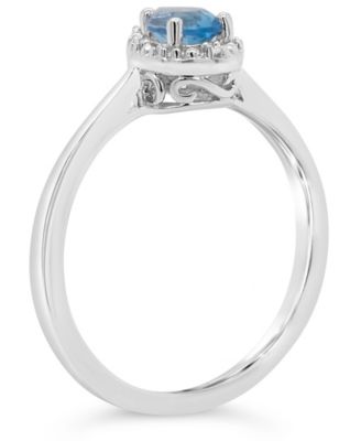 Swiss Blue Topaz (1/2 ct. t.w.) and Diamond Accent Pear Teardrop Ring in Sterling Silver (Also Available in Other Gemstones)