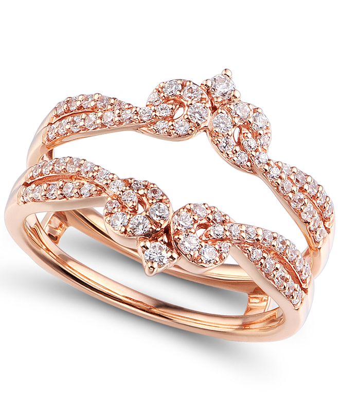Macy's Diamond (1/2 ct. t.w.) Ring Enhancer in 14K Rose Gold & Reviews