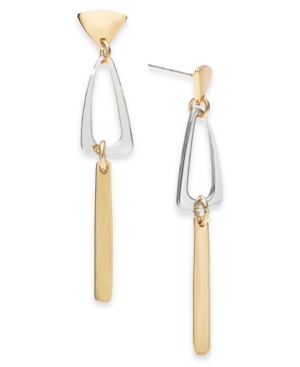 image of Alfani Two-Tone Geometric Drop Earrings, Created for Macy-s