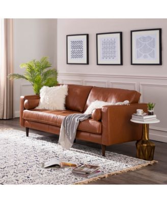 Maebelle Leather Sofa with Tufted Seat And Back