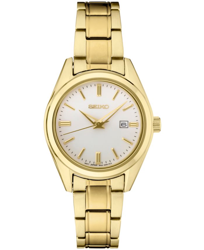 Seiko Women's Essentials Gold-Tone Stainless Steel Bracelet Watch 29.8mm