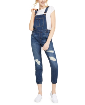 image of Dollhouse Juniors- Destructed Jogger Overalls