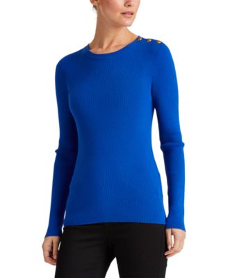 Lauren Ralph Lauren Ribbed Cotton-Blend Sweater - Macy's