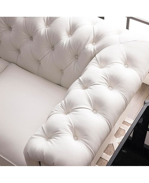 Nice Link Alexandon Leather Chesterfield Sofa Reviews Furniture Macy S