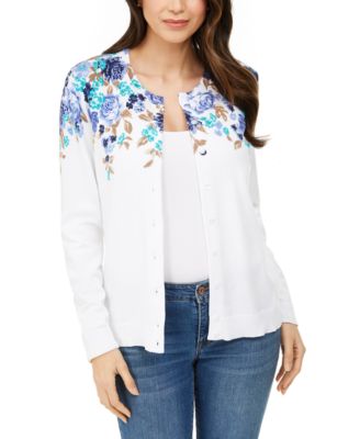 Karen Scott - Printed Cardigan Sweater