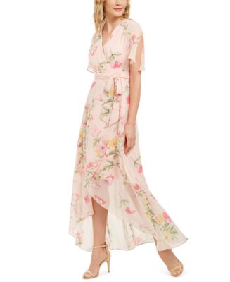 Jessica Howard Floral-Print Wrap Maxi Dress - Macy's