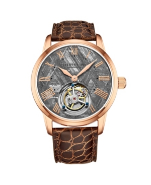 image of Stuhrling Women-s Reddish Brown Leather Strap Watch 40mm