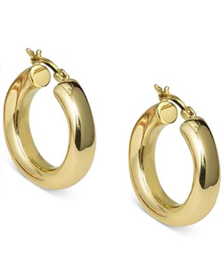 Argento Vivo - Small Tube Hoop Earrings in 18k Gold-Plated Sterling Silver