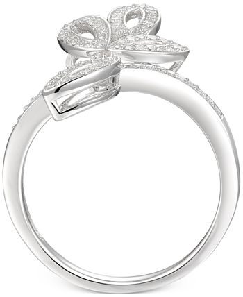 Macy's - Diamond Leaf-Inspired Statement Ring (1/4 ct. t.w.) in Sterling Silver