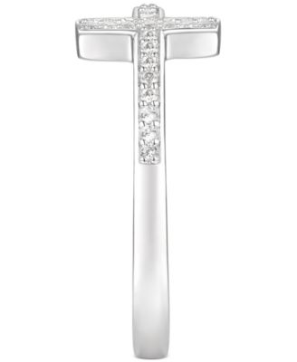 Diamond East-West Cross Ring (1/8 ct. t.w.) in Sterling Silver