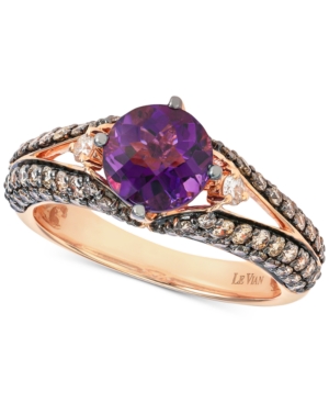image of Le Vian Grape Amethyst (1-1/3 ct. t.w.) & Diamond (9/10 ct. t.w.) Ring in 14k Rose Gold