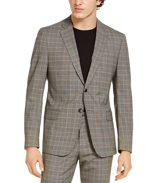 AX Armani Exchange Armani Exchange Men's ModernFit Tan Glen Plaid