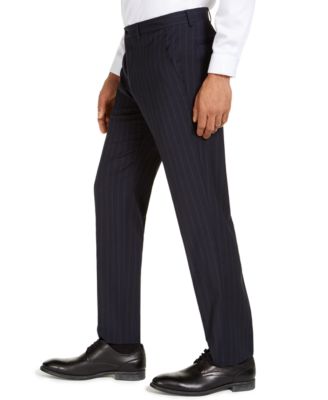 navy blue pinstripe pants