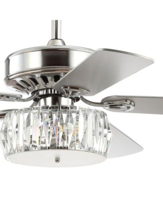 Mandy 52" 3-Light Crystal Prism Drum Led Ceiling Fan with Remote